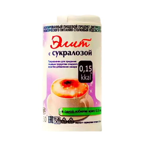 Сладис-Элит 150 таблеток · сукралоза. Круглый дозатор, 9 г
