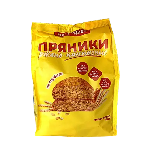 Пряники ржано-пшеничные на сорбите, 350гр.
