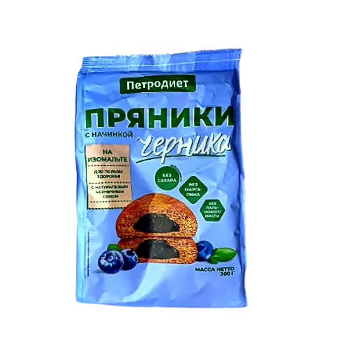 Пряники с начинкой черника на изомальте, 300гр.