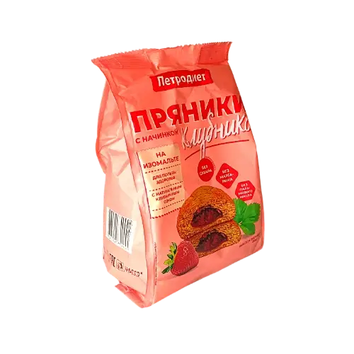 Пряники с начинкой клубника на изомальте, 300гр.
