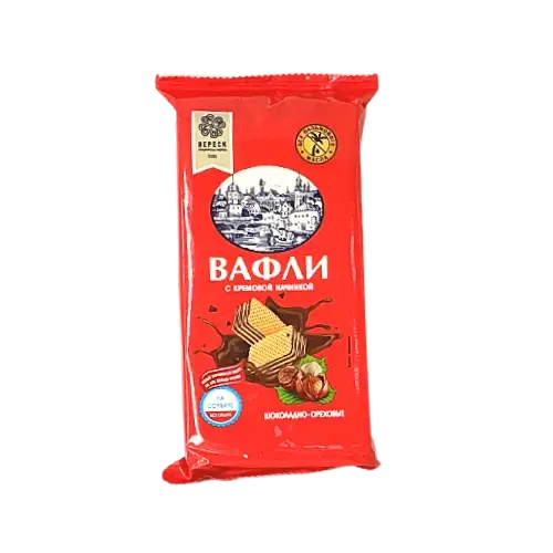 Вафли с кремовой начинкой шоколадно-ореховые на сорбите, 105гр.