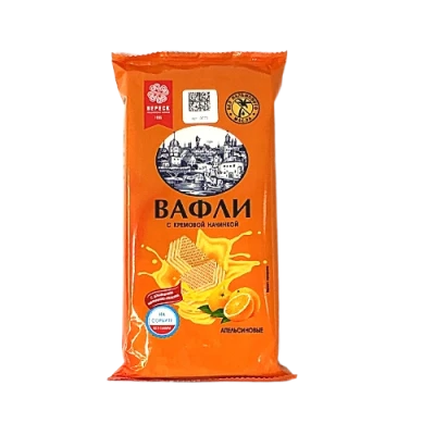 Вафли с начинкой "апельсиновые" на сорбите.100гр.