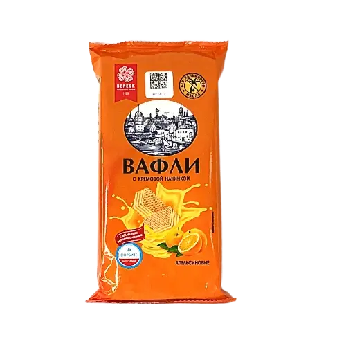 Вафли с начинкой "апельсиновые" на сорбите.100гр.
