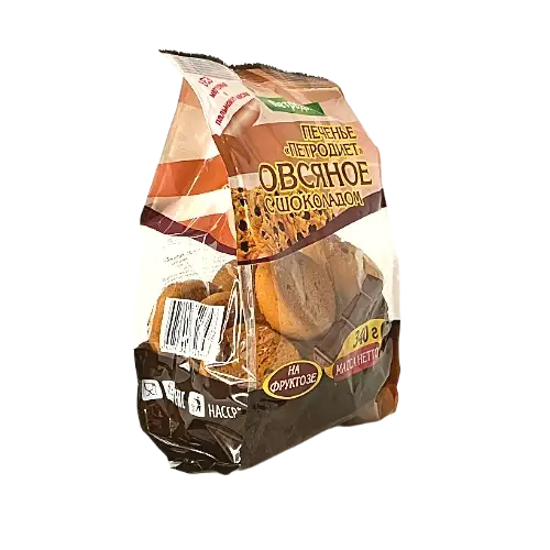 Печенье овсяное с шоколадом, на фруктозе, 340гр