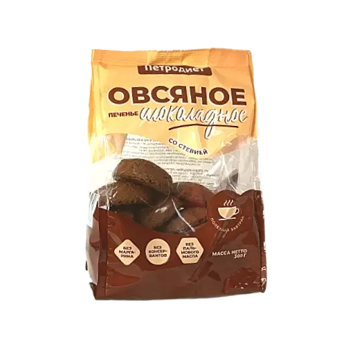 Печенье овсяное "шоколадное" со стевией, 300 гр