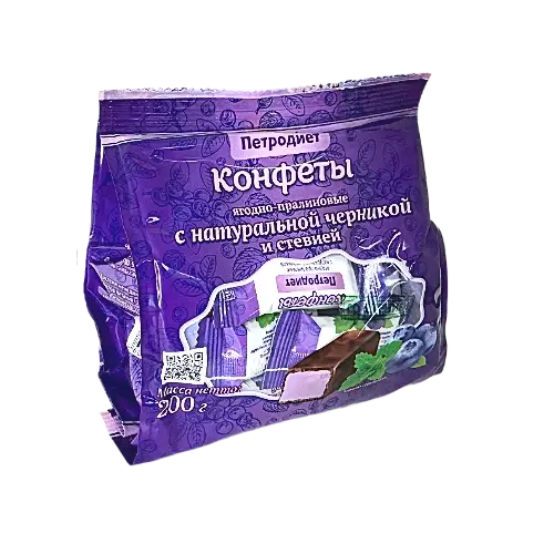 Конфеты ягодно-пралиновые с натуральной черникой и стевией на фруктозе. 200гр