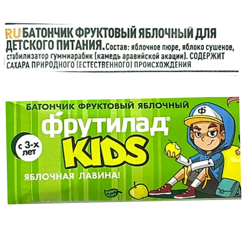 Батончик фруктовый яблочный "Фрутилад Kids", 25г