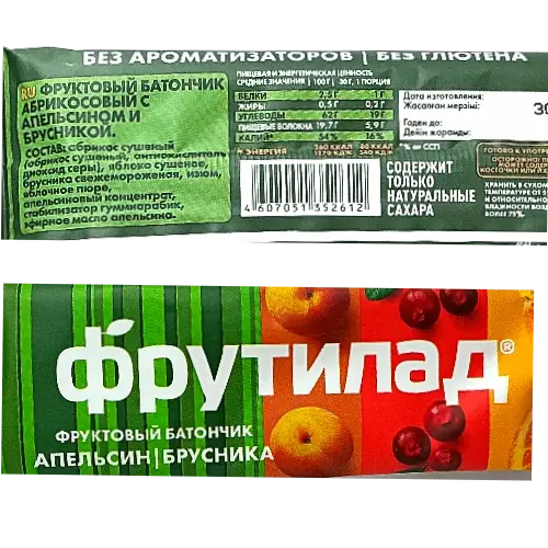 Фруктовый батончик Апельсин-Брусника "Фрутилад",30г